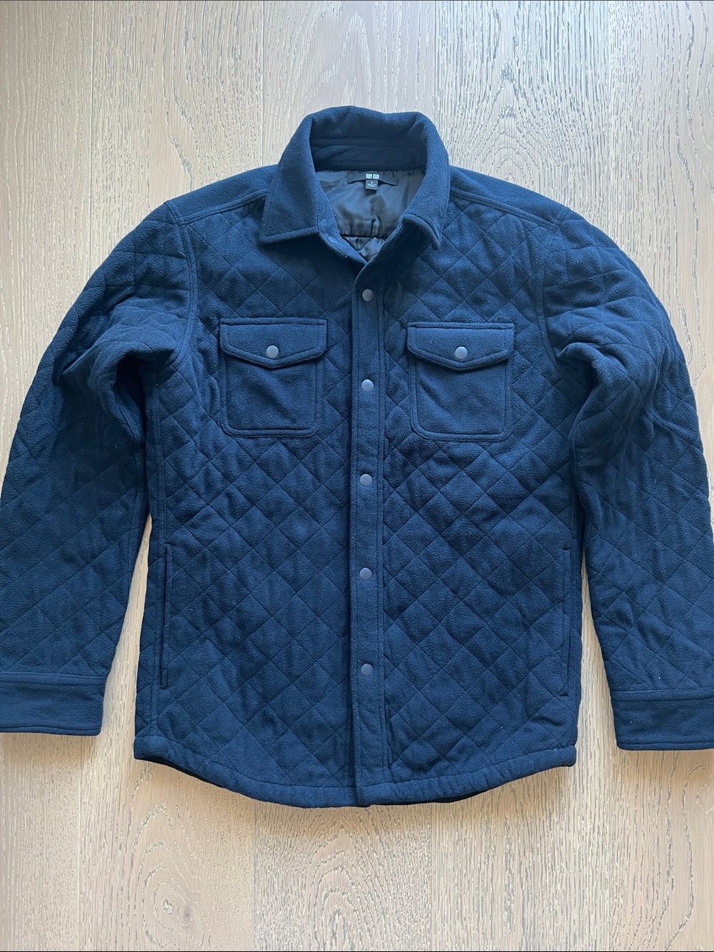 Uniqlo Quilted Snap-Front Jacket - Navy Blue